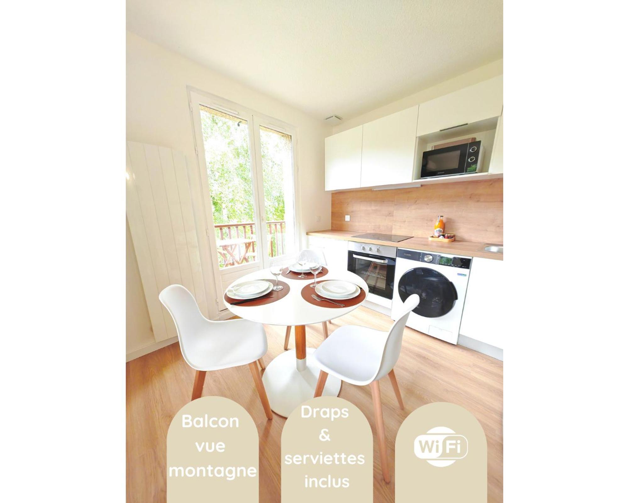 L'Ecrin Paisible - Balcon Sur Ruisseau, Vue Montagne & Parking Apartment Bielle Ngoại thất bức ảnh